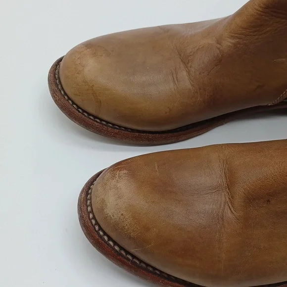 BED STU Cambridge Leather Boots Tall Tan Driftwood SZ 9 - Picture 8 of 16